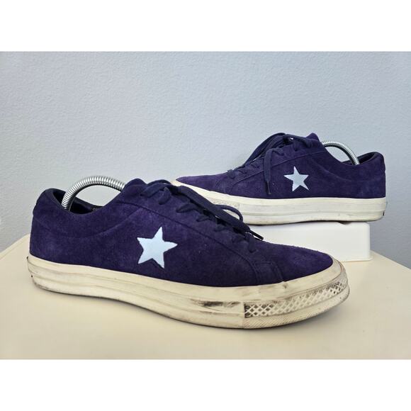 Converse One Star Purple Suede Low Tops Men's Size 10.5 Rare Retro Skate Style - Picture 1 of 9